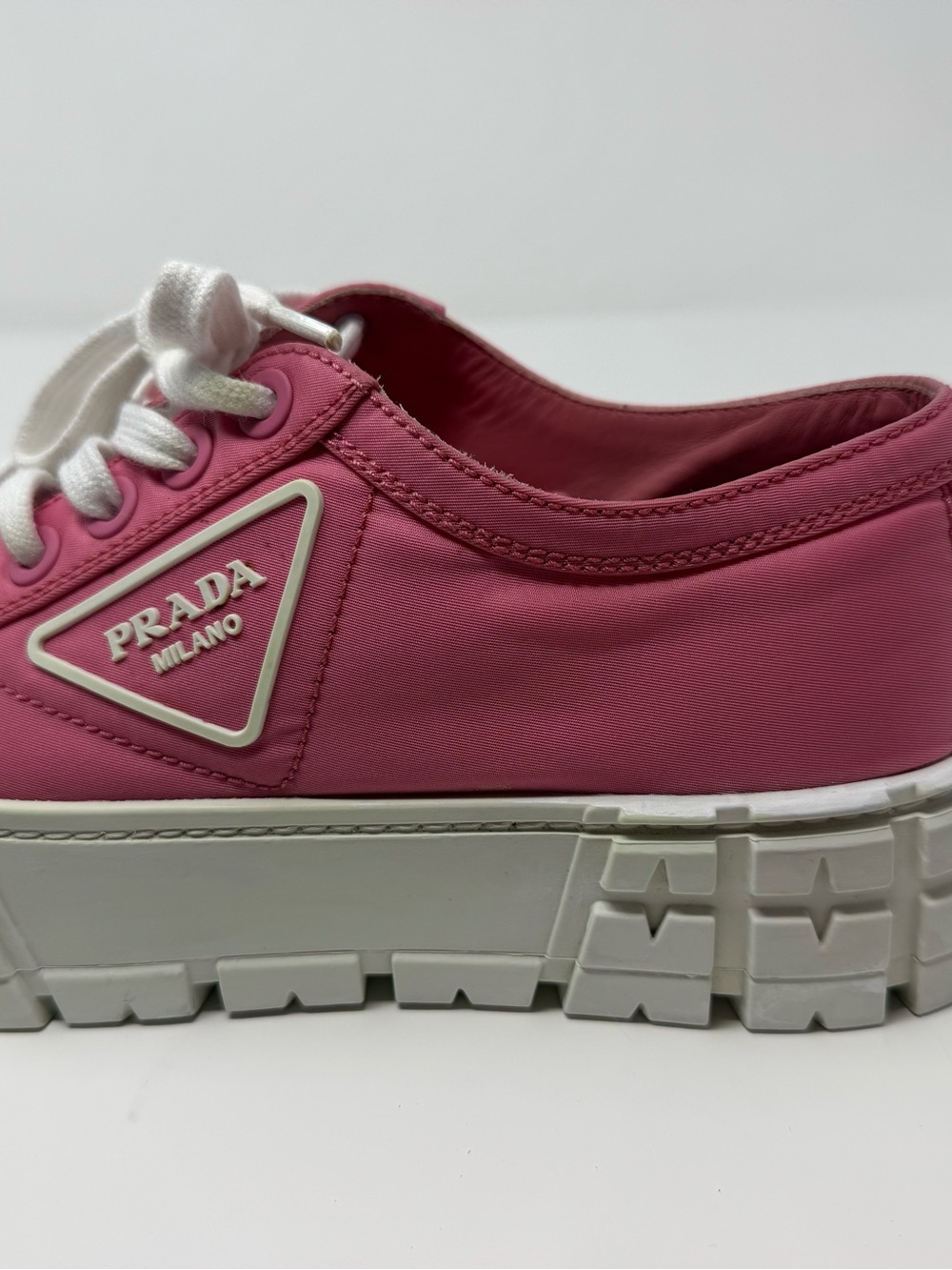 Prada Hot Pink Platform Lace-Up Sneakers - Picture 14 of 16